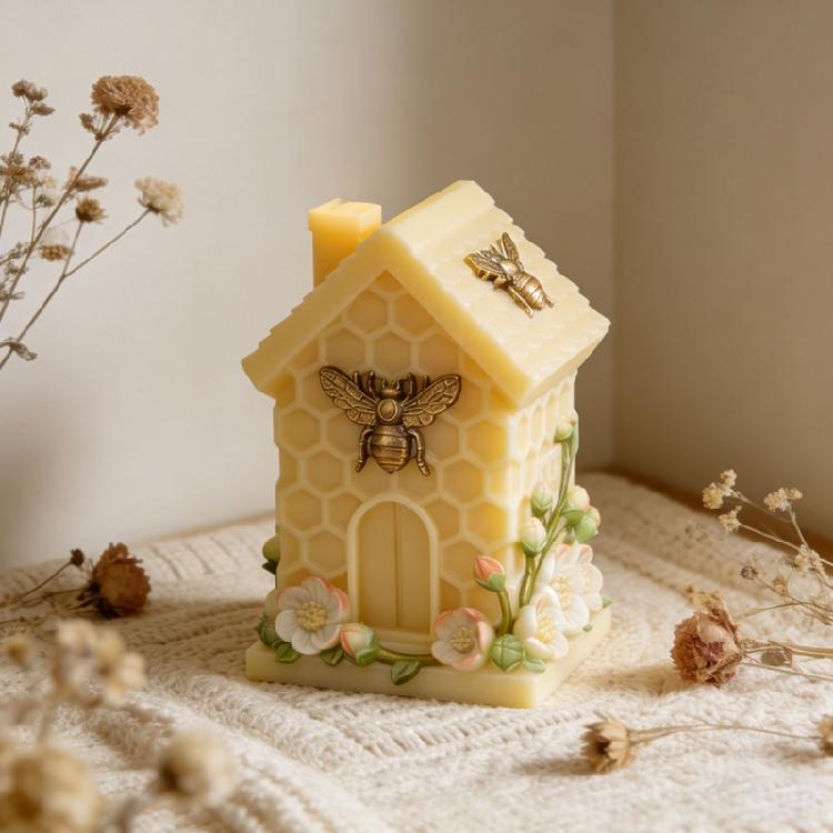 Honeycomb House Shape Silicone Mould Holiday Candle Silicone Molds For Handmade Candle Soap Chocolate Candy Cake Baking