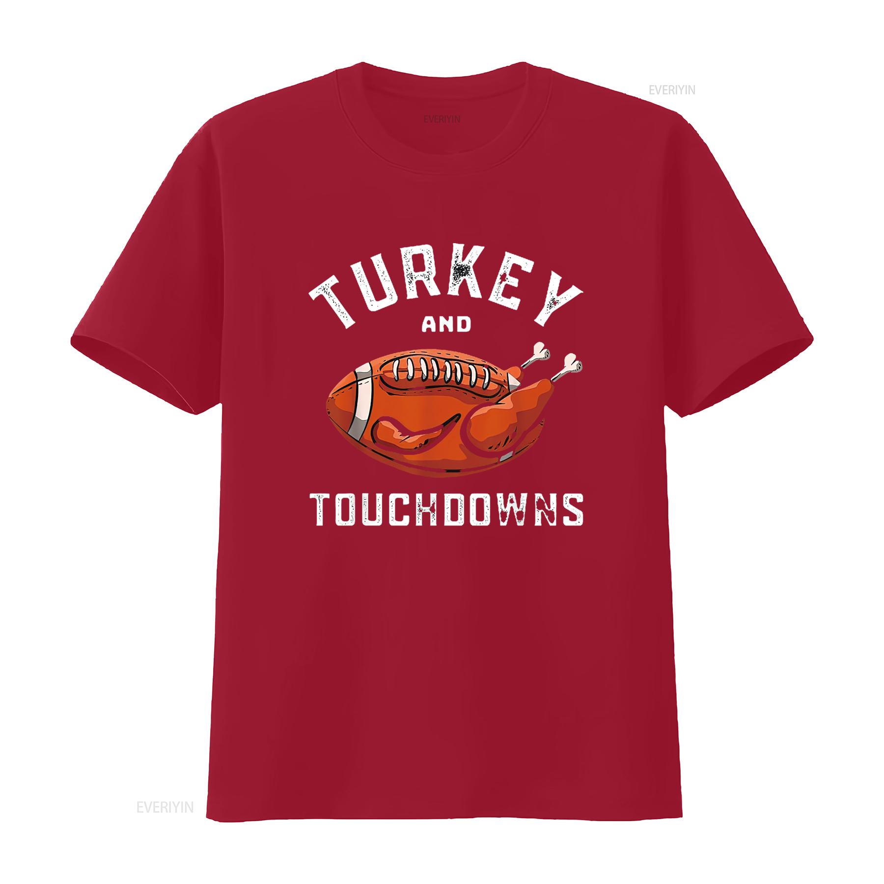 Funny Thanksgiving Turkey And Touchdowns Men Boys Kids Womens T Shirt Black vintage Washed Unisex Comfortable Stretched S