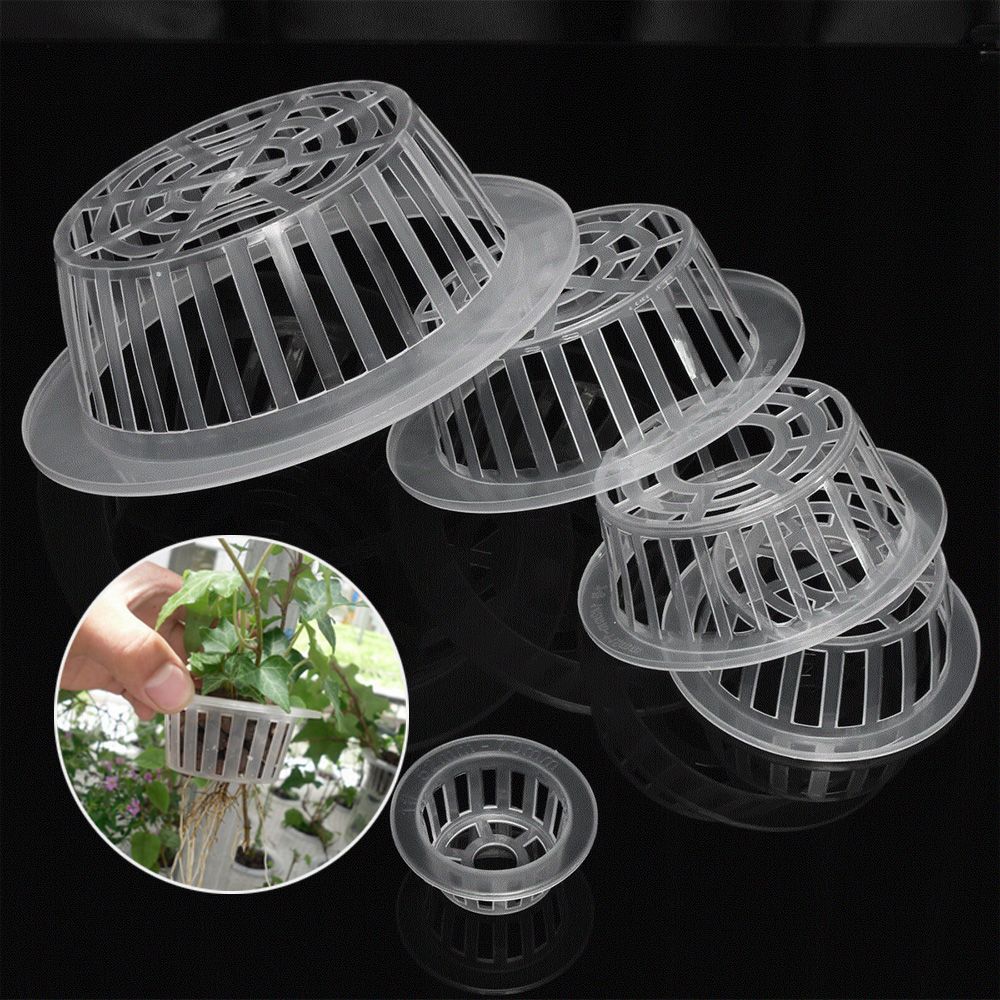 2Pcs Garden Supplies Aquarium Flower Pot Plant Culture Basket Plants Growth Plastic Mesh Net Cloning