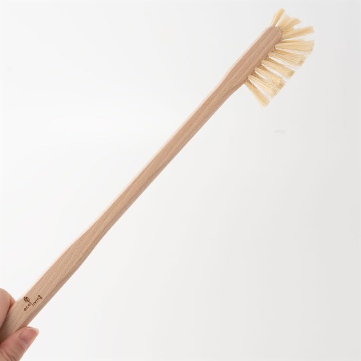 ecoLiving Long Handle Bottle Brush Wooden Bottle Brush for Cleaning Water Bottles