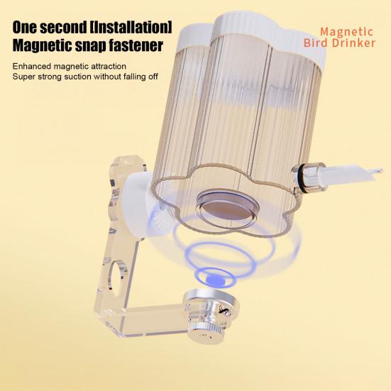 Dispensador Automático de Agua para Pájaros para Jaula, Montaje Magnético Dentro Fuera de la Jaula Alimentador de Agua para Loro, Botella de Agua Transparente para Pájaros para Periquito