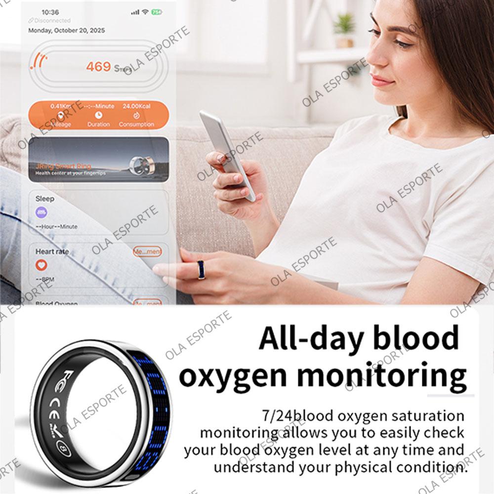 New Ultra-thin Lightweight Smart Ring Multi-functional Display Heart Rate Health Caller ID Reminder Motion Detection Waterproof