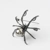 Koreanische Schwarze Spinne Strass Brosche für Damen - Vintage Korsagen Schmuck, Halloween Accessoire