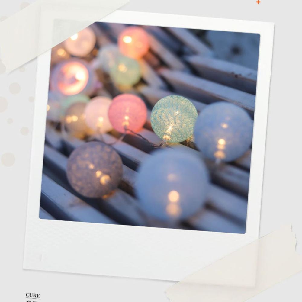 1.5m/3m USB Balls String 10/20 LEDS Cotton Balls String Lights  Party Decoration