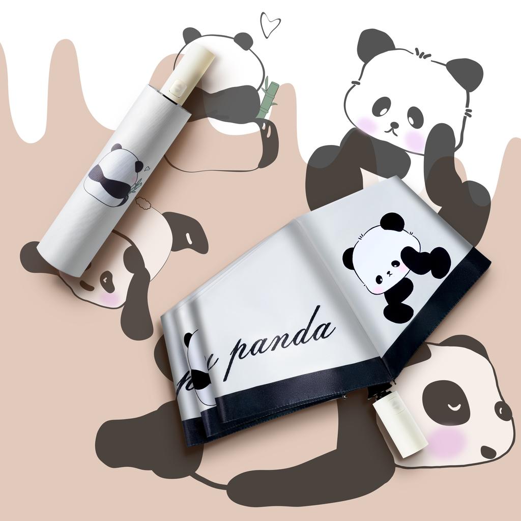 Netizen Panda Flower Umbrella Female Fully Automatic Cute Sun and Rain Dual Use Folding Sun Umbrella Sun Umbrella