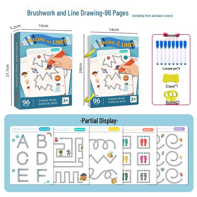 

Многоразовые карточки для тренировки контроля ручки для детского сада: Веселые наклейки для практики каллиграфии для раннего образования и начинающего чистописания