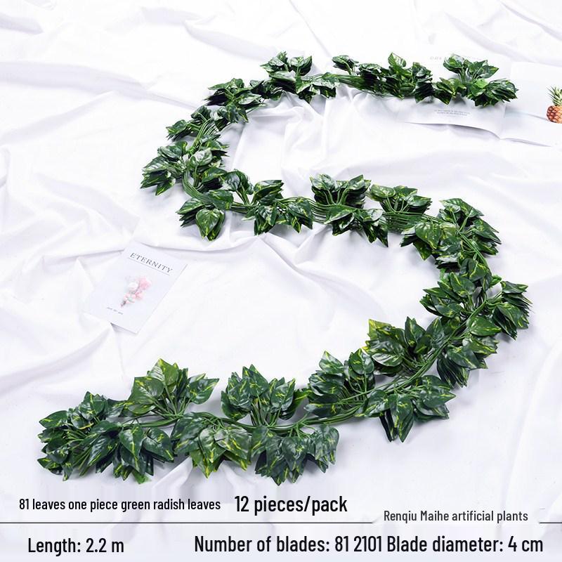Artificial Grape Leaf Decoration: Green Creeper Vine for Ceiling Plants, Flowers - Wholesale Options Available.