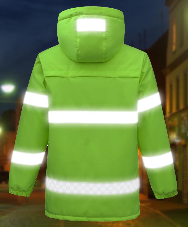 Unisex Reflective Heated Rainproof Jacket for Construction and Security Work