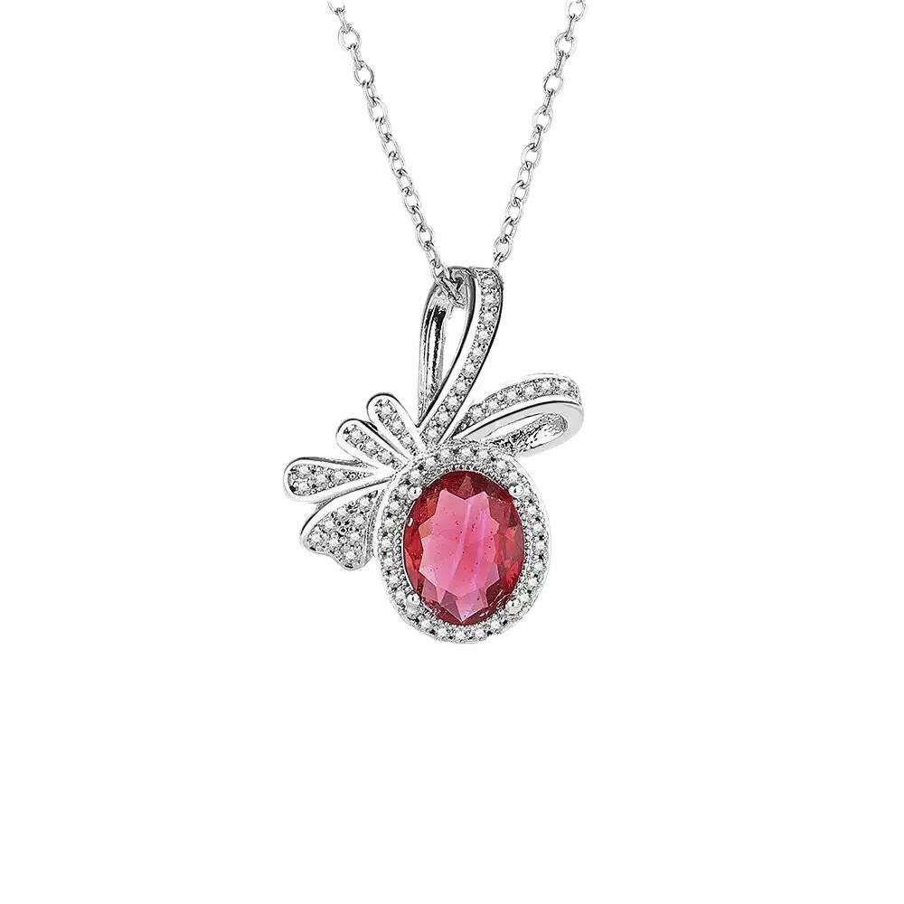 Rose Red Zircon Necklace: Trendy, Versatile, Light Luxury Design