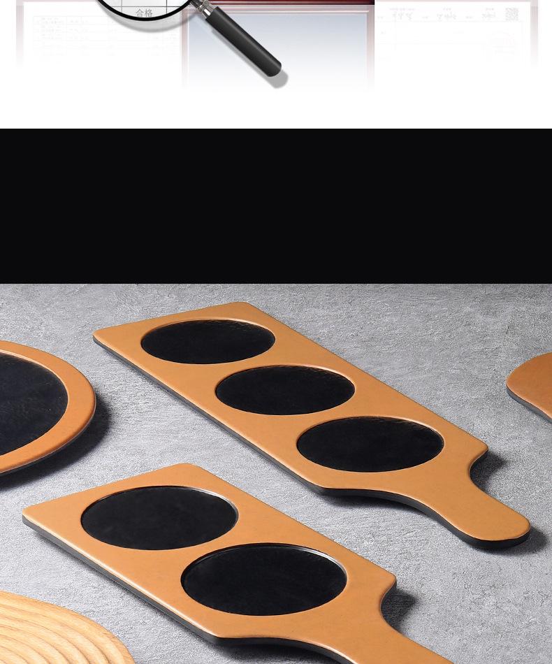 Creative Melamine Plate with Handle - Japanese Imitation Porcelain for Pizza, Steak, and Barbecue