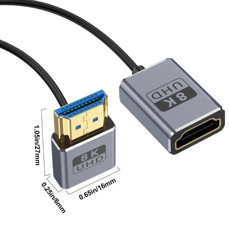 Thin Coiled 8K60hz 2.1 Video Cable 48Gbps with Spring Designing Cord Enhances Flexibility and Durability 70CM 27.56in