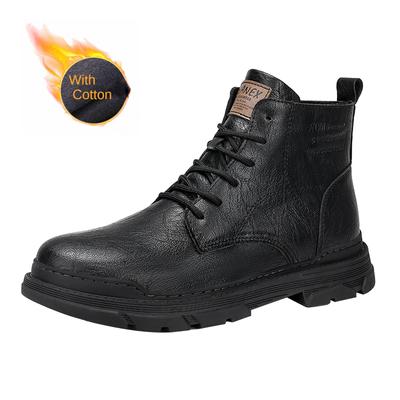 Winter Warme Plüsch Herren High-Top Schuhe Outdoor Wanderschuhe Kältebeständige Herren Stiefeletten Formelle Kurze Stiefel Kostenlose Lieferung