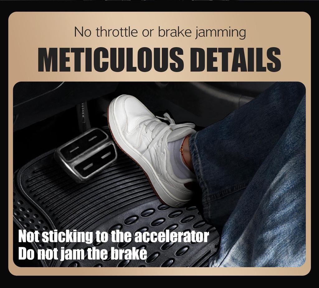 Four-Piece Universal PVC Car Floor Mats - Anti-Slip, Waterproof, Heat-Resistant Interior Protection.