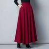 Women's High Waist Elastic Waist Maxi Skirt A-Line Skirt Elegant Commuter Skirt