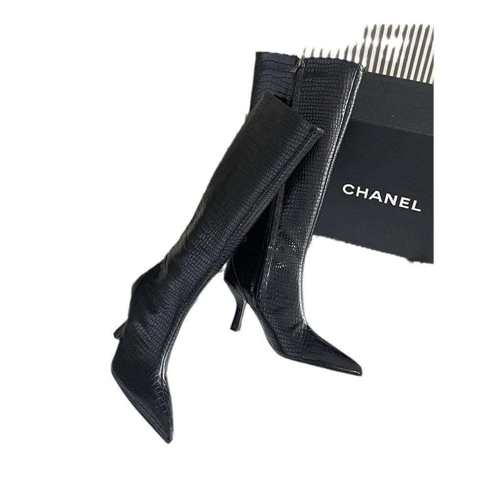 2024 Herbst Damen Schlangenmuster Spitz Stiefel