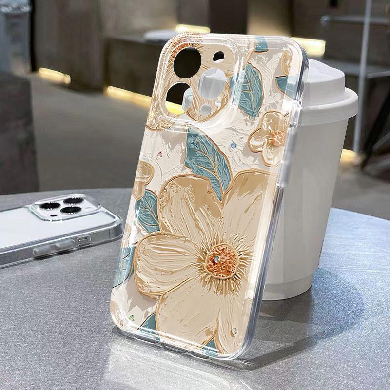 

Elegant Pink Magnolia Floral Clear Pattern Design Protective Cover for iPhone 17 16 15 14 13 12 11 16E Series Pro Max Plus iphone 11 ProMax