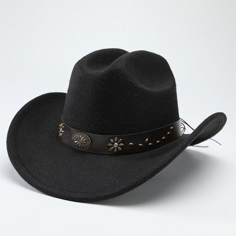 Autumn and winter European, American and western cowboy hats fashion woolen jazz hats men's and women's British fedora hats