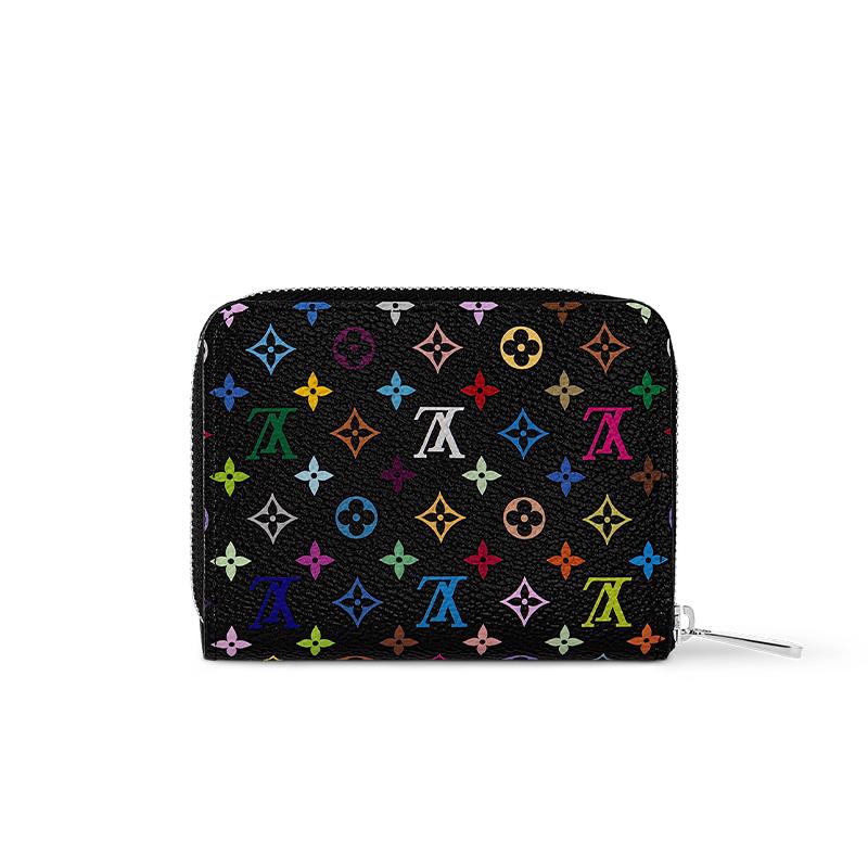 Louis Vuitton X Takashi Murakami Zippy Monogram Logo Zip Wallet Women wallet Black M13409