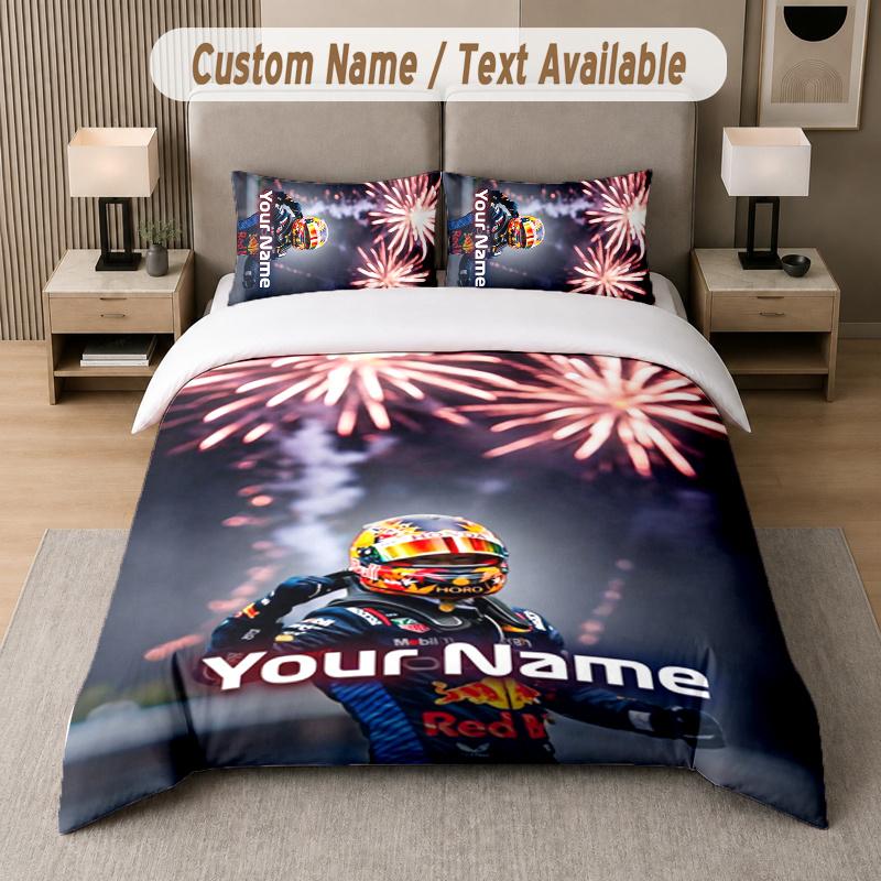 Custom Name Yuki Tsunoda 3Pcs Duvet Cover Set Personalized Text Bedding Pillowcases Bedroom