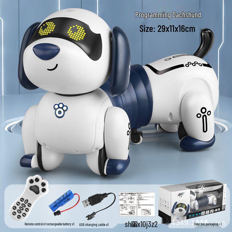 Bionic Intelligent Robot Dog: Remote-Controlled Toy with Barking, Walking, and Stunt Simulation for Kids.