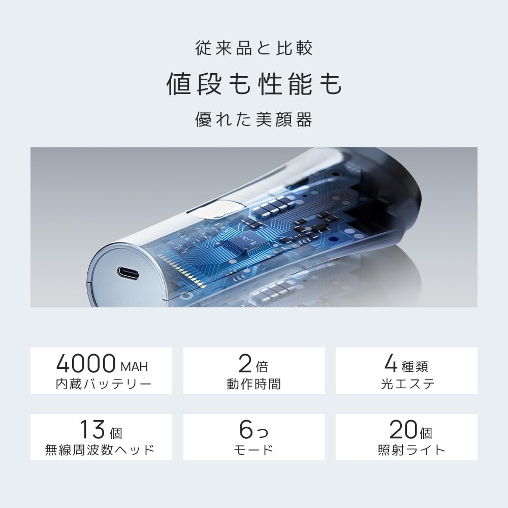 EMS Facial Beauty RF Facial Beauty Home Beauty Treatment with 4000mAh Large Eye Beauty Beauty Ion 6 3 4 Color Eye Skin Mouth Hot Cold Cooling Stain