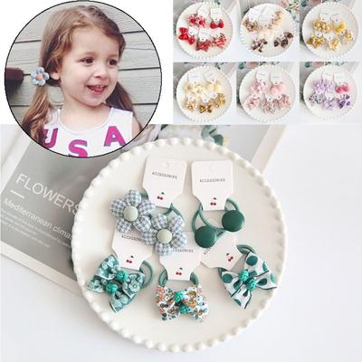 10 Pièces Chouchous Élastiques Doux Mignons Nœuds Fleur Accessoire de Tête Luxe Élastiques à Cheveux Nœud