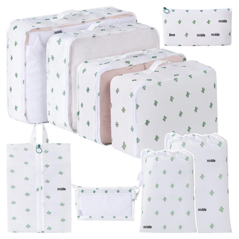 Eight-Piece Waterproof Travel Storage Bag Set for Business Trips - Large Capacity