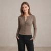 Women Soft Fine Knit Slim Cardigan, Long Sleeve Button Up Crew Neck Sweater Top For Autumn Winter