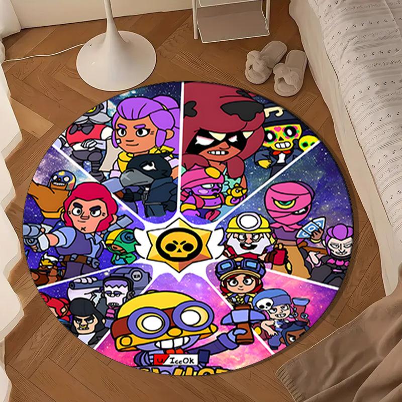 Game Brawl Adventure Heroes Round Rug for Livingroom,Bedroom, Palyroom, Chair Rug, Area Rug, Circle Carpet, Large Size Fan Christmas Gift