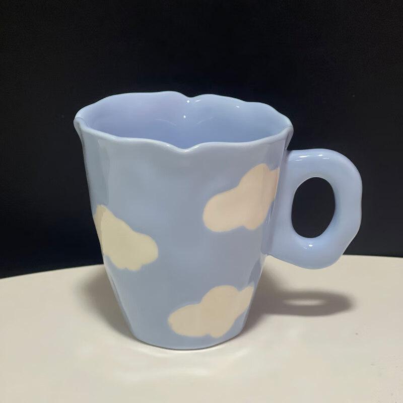 Hand-Painted Irregular Ceramic Cloud Mug