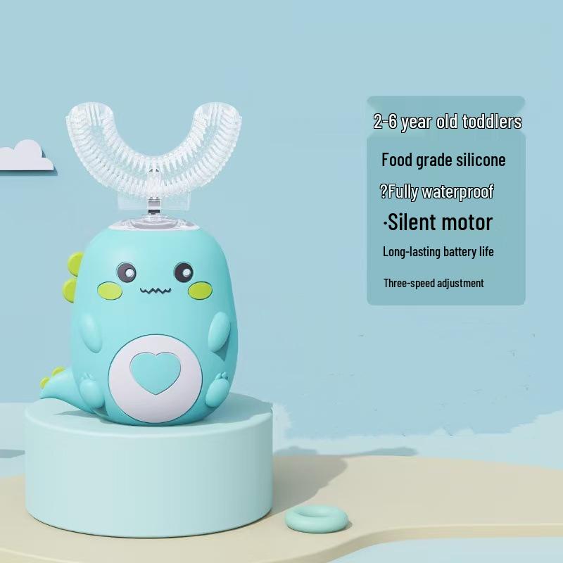 

Умная детская U-образная электрическая зубная щетка: 3 скорости, звуковая вибрация, мягкая щетина, водонепроницаемость, возраст 2-12 лет.