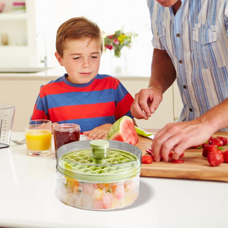 Food Grade IceCube Mold Press Ice Tray Bucket Multifunctional Ice Maker IceCube Tray Portable Ice Box One-touch To Release