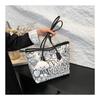 Chic 2026 Graffiti Print Faux Leather Tote Bag for Women, Spacious Casual Shoulder Handbag, Trendy Daily Commute Underarm Bag CLE