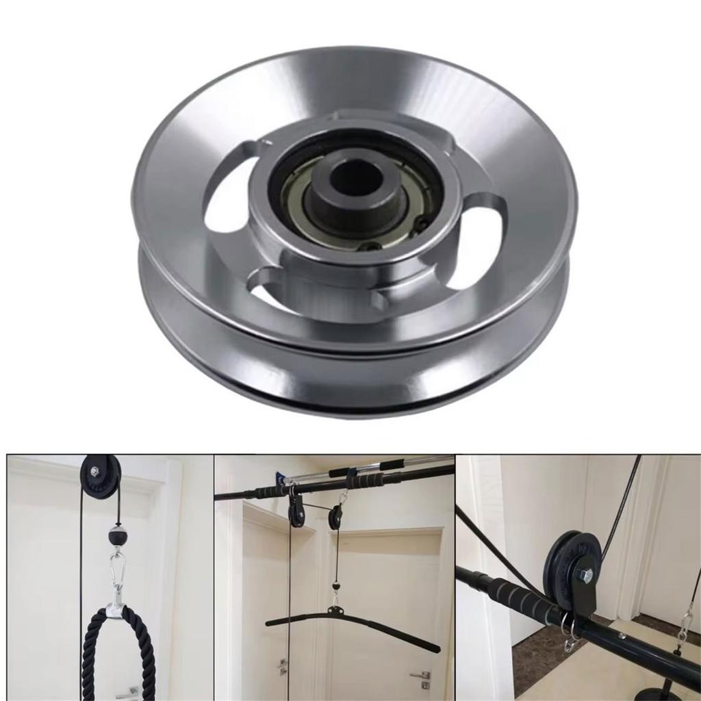 Round Cable Pulley, 360 Degree Rotation Pulley for Rope DIY Gym Fitness Equipment Cable Machine Wire Rope Pulley Reel