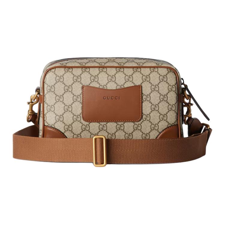 Gucci GG Emblem Monogram Adjustable Detachable Shoulder Strap Zipper Closure Coated Fabric Crossbody Bag Small Men Bags 821155-FAED3-9786