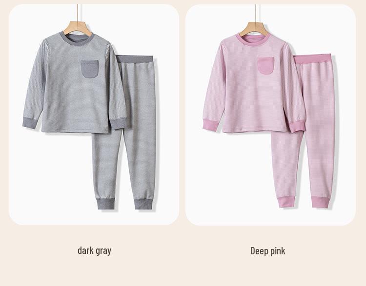 Striped Spring & Autumn Kids' Pajama Set: Two-Piece Top & Pants for Boys and Girls