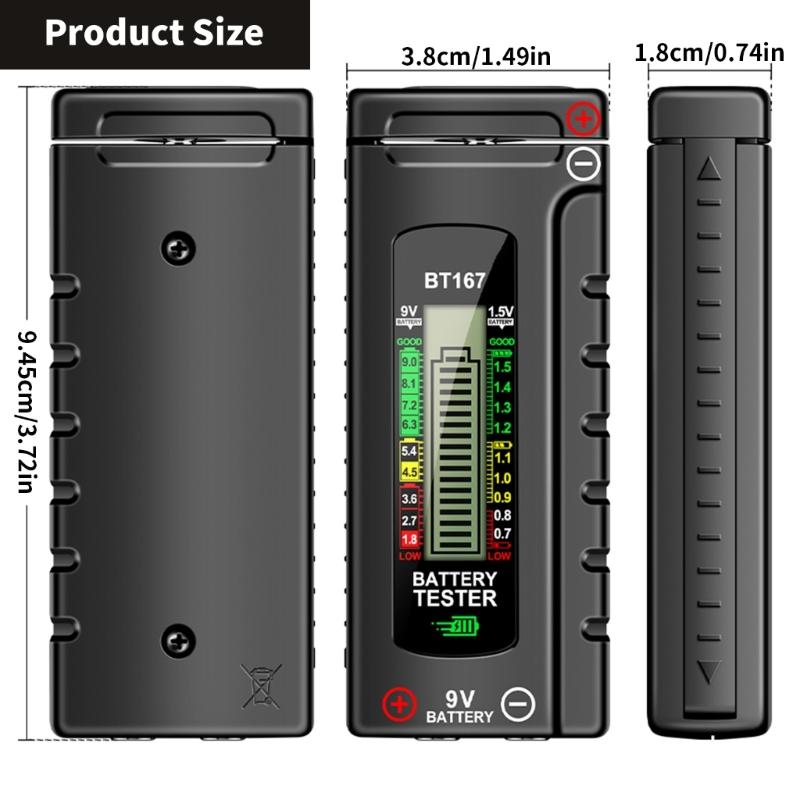 Digital Battery Capacity Tester Accurate Measurement LCD Display for Button Cell Battery Double A/Triples A Battery