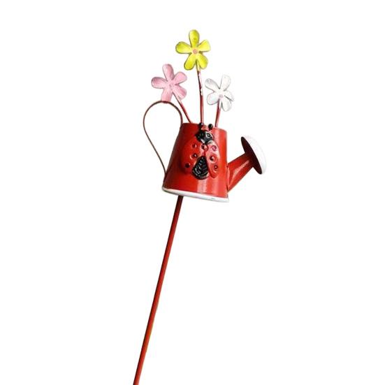 

Metal Garden Stake Watering Pot Shape Bee Butterfly Cow Bunny Flowers Decorative Garden Stake for Outdoor Yard Porch Lawn Pathway Pot Decoration N