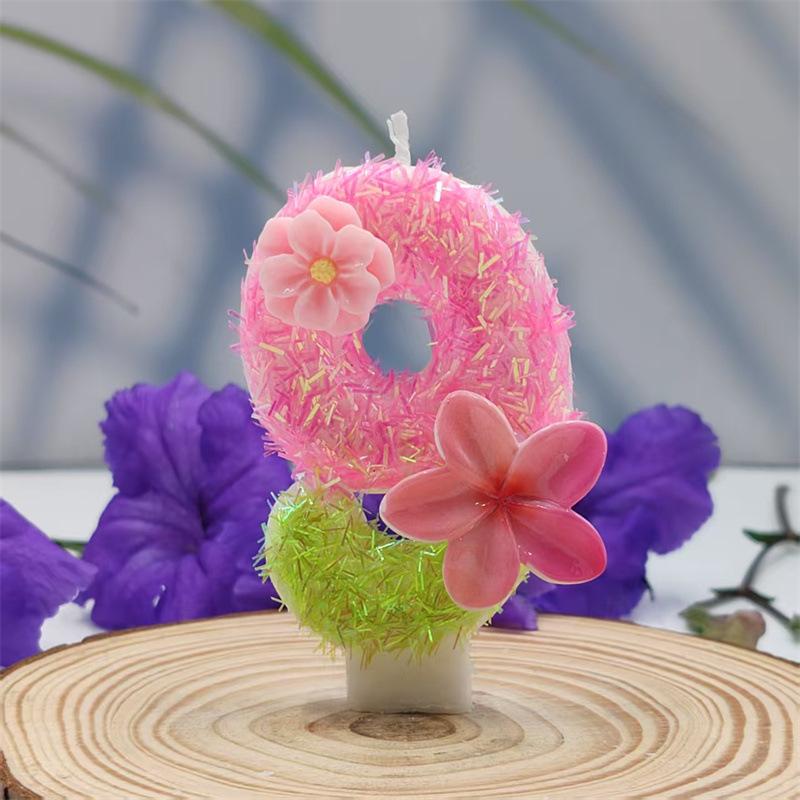 Creative Design Birthday Cake Frangipani Digital Candle Independent Packaging Party Decoration Handmade DIY Candle