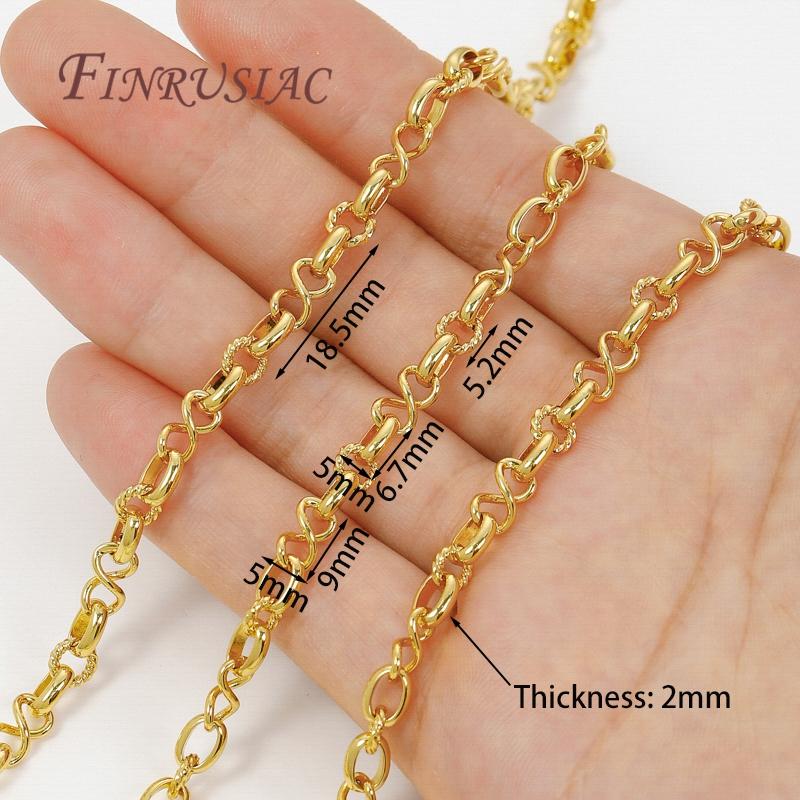 Multiple Styles 0.5-1 Meter 18K Gold Plated Roll Bulk Chains Cable Link Chains For Necklaces High Quality Jewelry Accessories