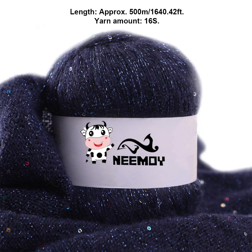 50g Beaded mohair Summer Ice Silk Mercerized Yarn Special Sequin Yarn DIY Hand Woven Rag Doll Knitting Wool Blanket 23 Colour