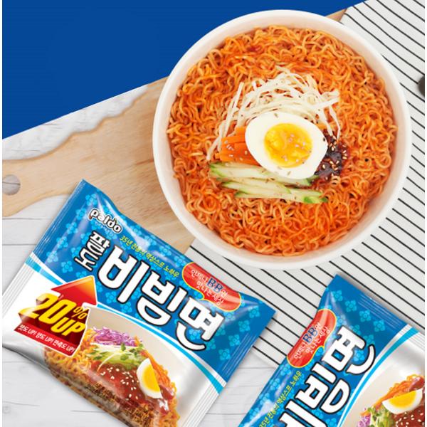 Paldo bibim noodles 156g, 20 pieces