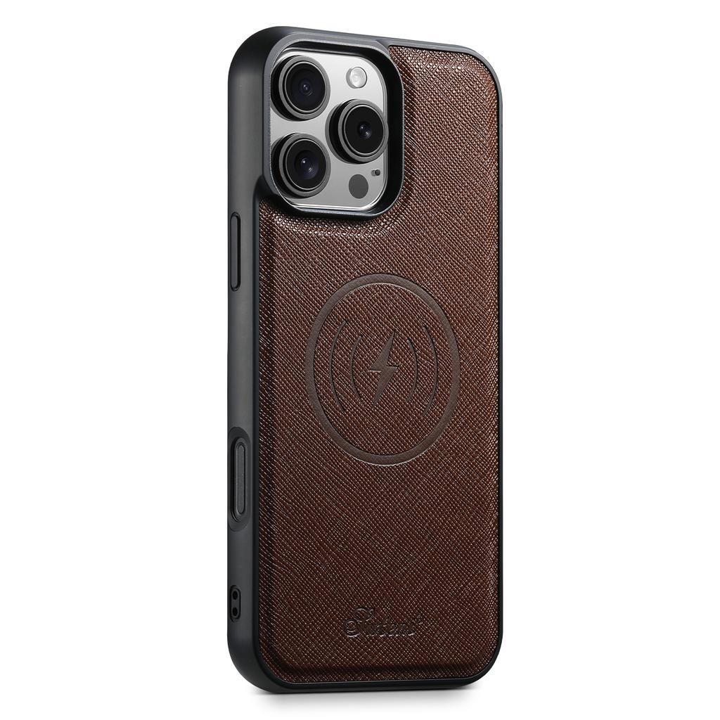 Wireless Charging Phone Case Luxury PU Leather Magnet for IPhone 17 Pro Max 16 Plus 15 14 13 12