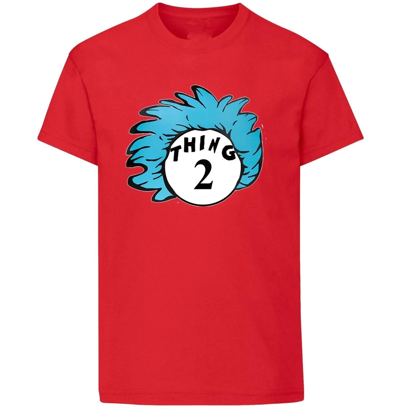 THING Two Matching Costume T-Shirt Funny Cat Twins Red T-Shirt XXXXL