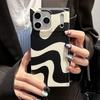 Brief Square Art Stripes Pattern Phone Case For iPhone 17 16 15 14 Pro Max Shockproof Soft TPU Back Cover