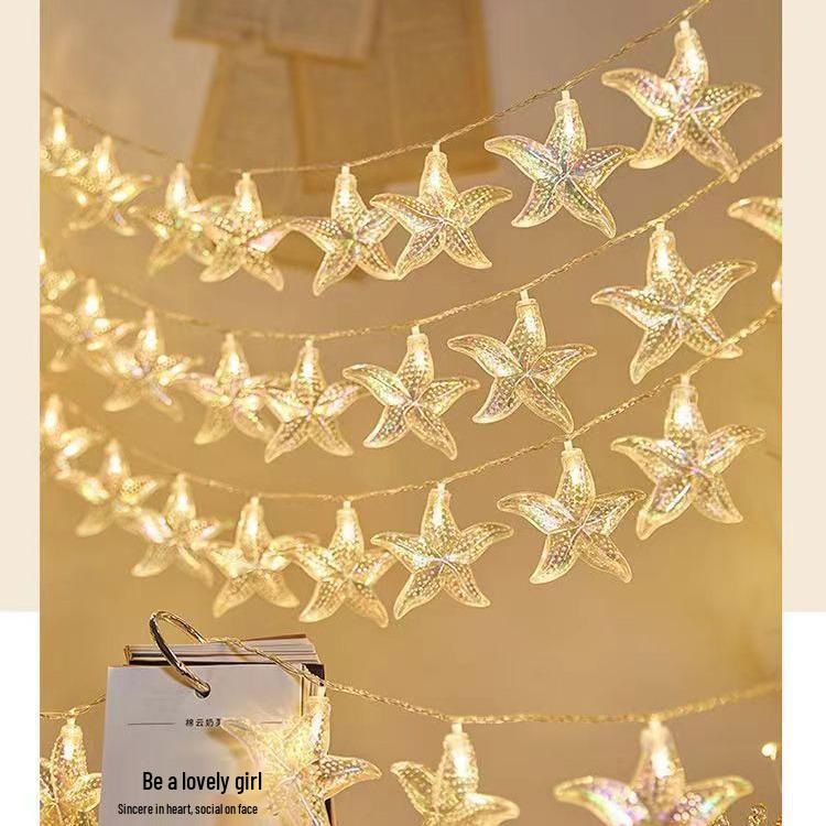 LED Colorful Seashell & Starfish Festive Lights for Indoor/Outdoor Décor