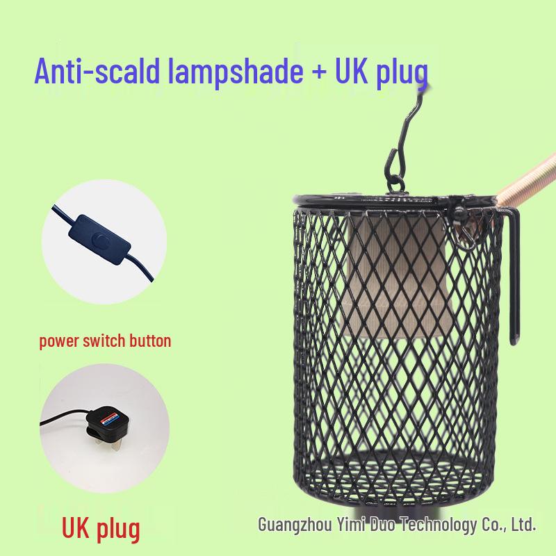Parrot & Turtle Ceramic Heater Lamp with Insulated Box and Anti-Scald Lampshade for Warming Birds and Sugar Gliders