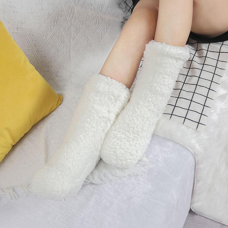 New Sleeping Socks Maternity Socks Fleece-Lined Thickened Room Socks Indoor Non-Slip Socks Autumn and Winter Stockings Terry Sock