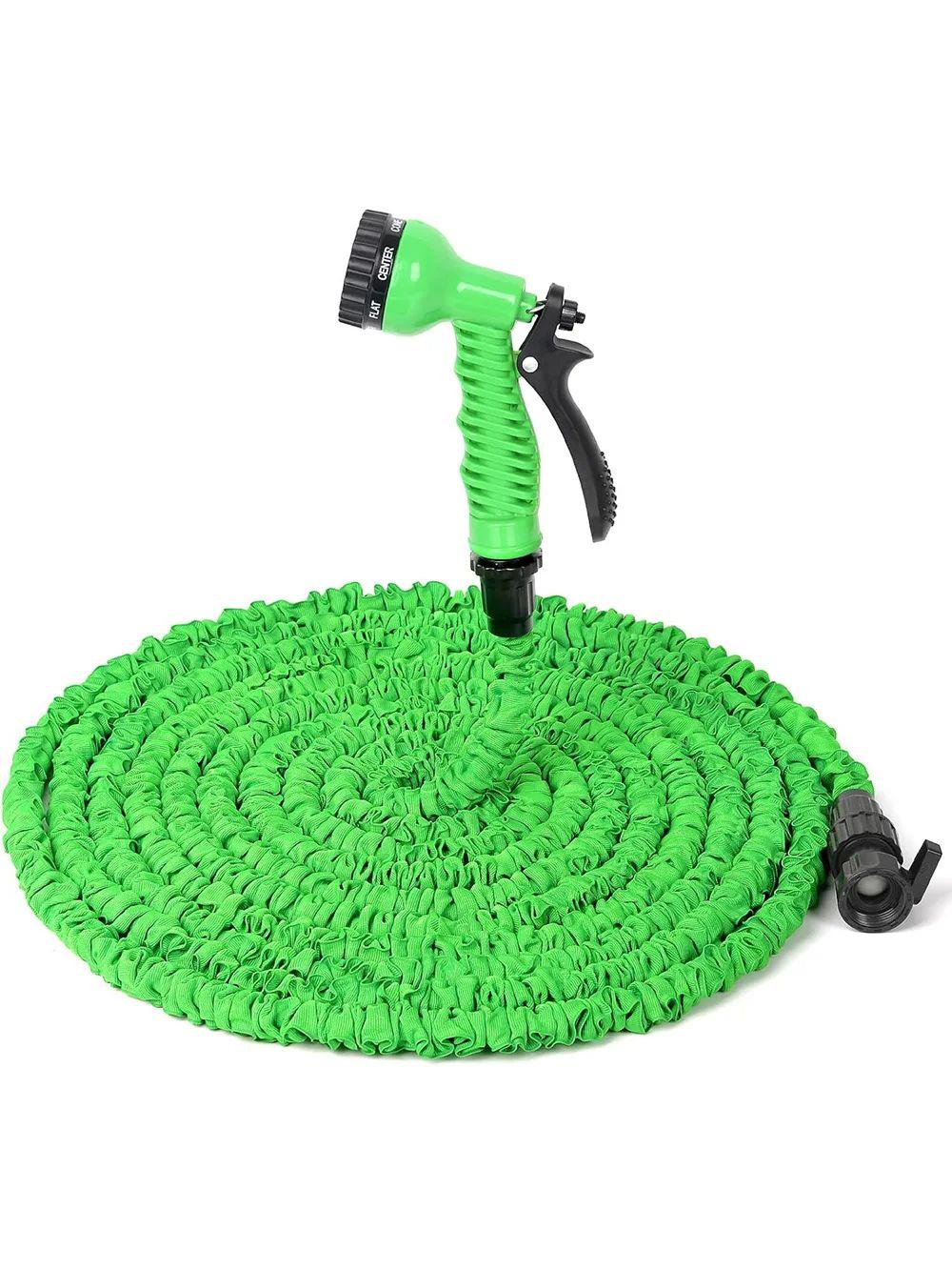 

1PC Расширяемый Волшебный Шланг, Мойка Автомобиля Высокого Давления, 7 Функций Распыления Воды, Водяной Пистолет, Шланг Для Полива Домашнего Сада 25ft зелёный