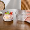 Nordic Clear Glass Dessert Bowl Hammer Pattern Bird's Nest Design Yogurt Pudding Cup Ice Cream Breakfast Bowl For Home